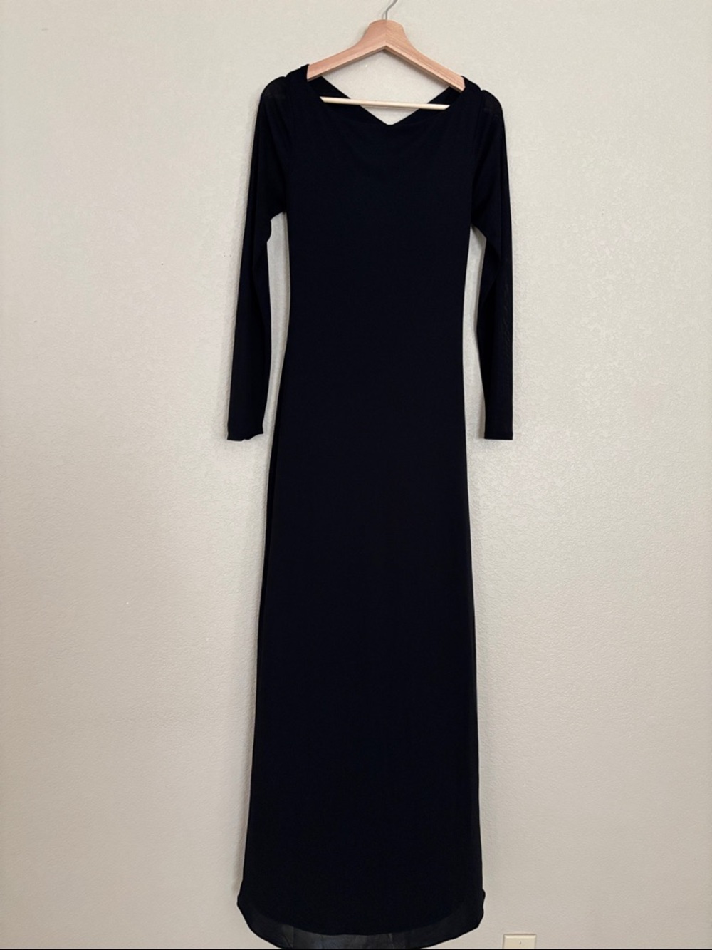 Compliance Alliance Vintage Elegant Black Long Sleeve Maxi Dress